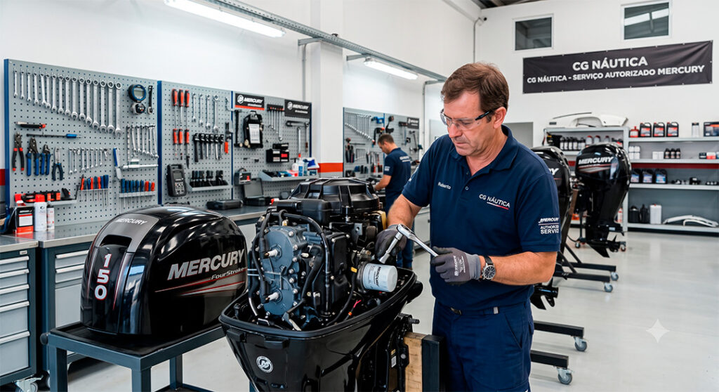 Revisão de 100 Horas do Motor de Popa Mercury